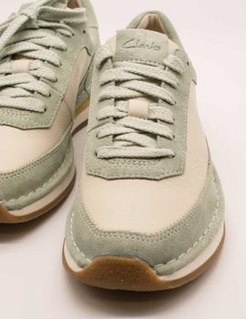 Zapato Clarks CraftRun Lace Mint Green Combi de mujer.