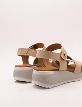 Sandalia Paula Urban 8-228 nabuk taupe de mujer.
