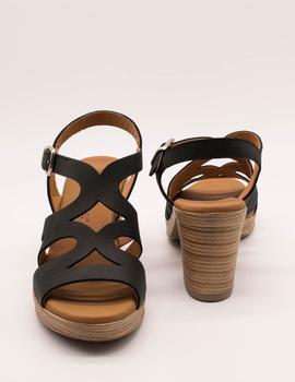 Sandalia Paula Urban 17-293 nabuk negro de mujer.