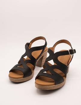 Sandalia Paula Urban 17-293 nabuk negro de mujer.
