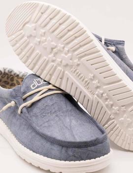 Zapato Hey Dude WALLY LININ NATURAL BLUE de hombre.