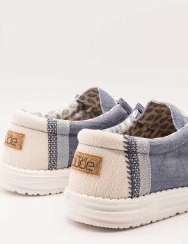Zapato Hey Dude WALLY LININ NATURAL BLUE de hombre.
