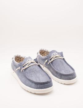 Zapato Hey Dude WALLY LININ NATURAL BLUE de hombre.