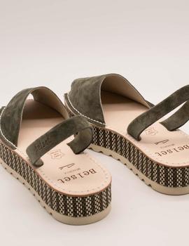 Sandalia Belset V160 BABY SILK MILITARE de mujer.