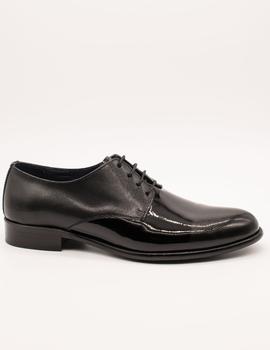 Zapato Donattelli 10944 charol negro placado de hombre.