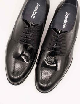 Zapato Donattelli 10944 charol negro placado de hombre.