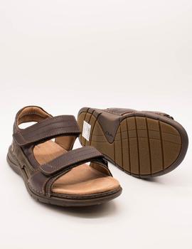 Sandalia Clarks Nature Trek Mahogany Leather de hombre.