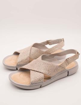 Sandalia Clarks Tri Chloe Metallic de mujer.
