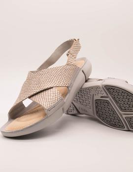 Sandalia Clarks Tri Chloe Metallic de mujer.