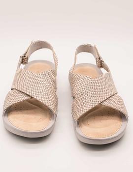 Sandalia Clarks Tri Chloe Metallic de mujer.
