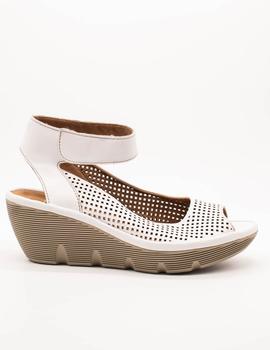 Sandalia Clarks Clarene Prima white leather de mujer.