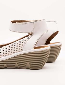 Sandalia Clarks Clarene Prima white leather de mujer.