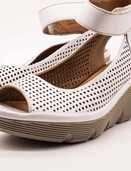 Sandalia Clarks Clarene Prima white leather de mujer.