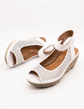 Sandalia Clarks Clarene Prima white leather de mujer.