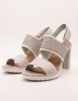 Sandalia Clarks Pastina Malory light grey leather de mujer.