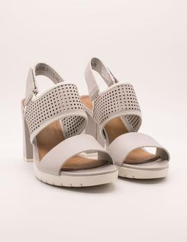 Sandalia Clarks Pastina Malory light grey leather de mujer.