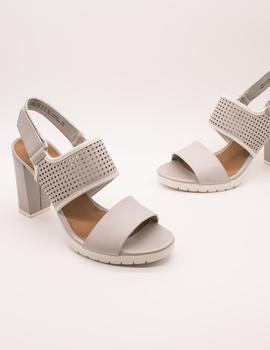 Sandalia Clarks Pastina Malory light grey leather de mujer.