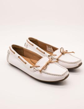 Zapato Clarks Dunbar Groove white leather de mujer.