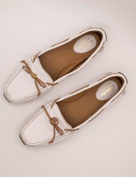 Zapato Clarks Dunbar Groove white leather de mujer.