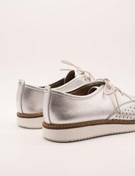 Zapato Clarks Glick Resseta silver leather de mujer.