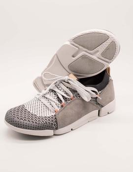 Deportivo Clarks Tri Amelia Grey combi de mujer.
