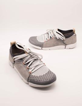 Deportivo Clarks Tri Amelia Grey combi de mujer.