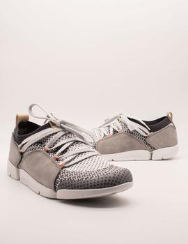 Deportivo Clarks Tri Amelia Grey combi de mujer.