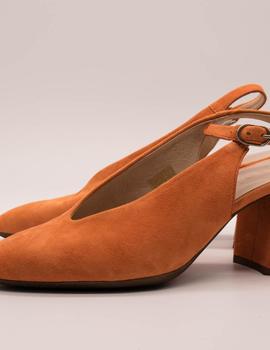 Zapato Wonders L-9701 ante orange de mujer.