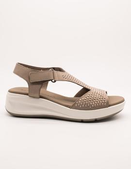 Sandalia Paula Urban 16-263 nabuk tortola de mujer.
